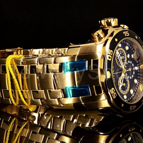 NEW Invicta Pro Diver SCUBA 48MM Black, Gold Dial Quartz - Picture 7 of 9